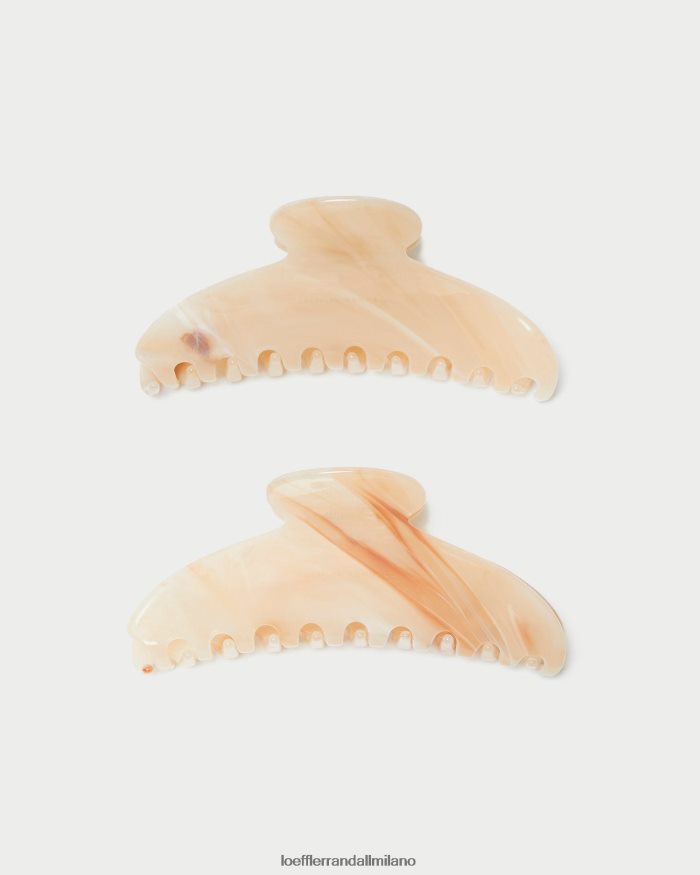esso Loeffler Randall donne artiglio per capelli Koda marmo beige T4022J157 Accessori