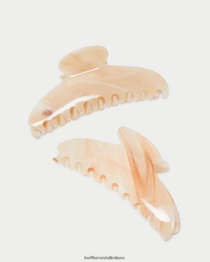 esso Loeffler Randall donne artiglio per capelli Koda marmo beige T4022J157 Accessori