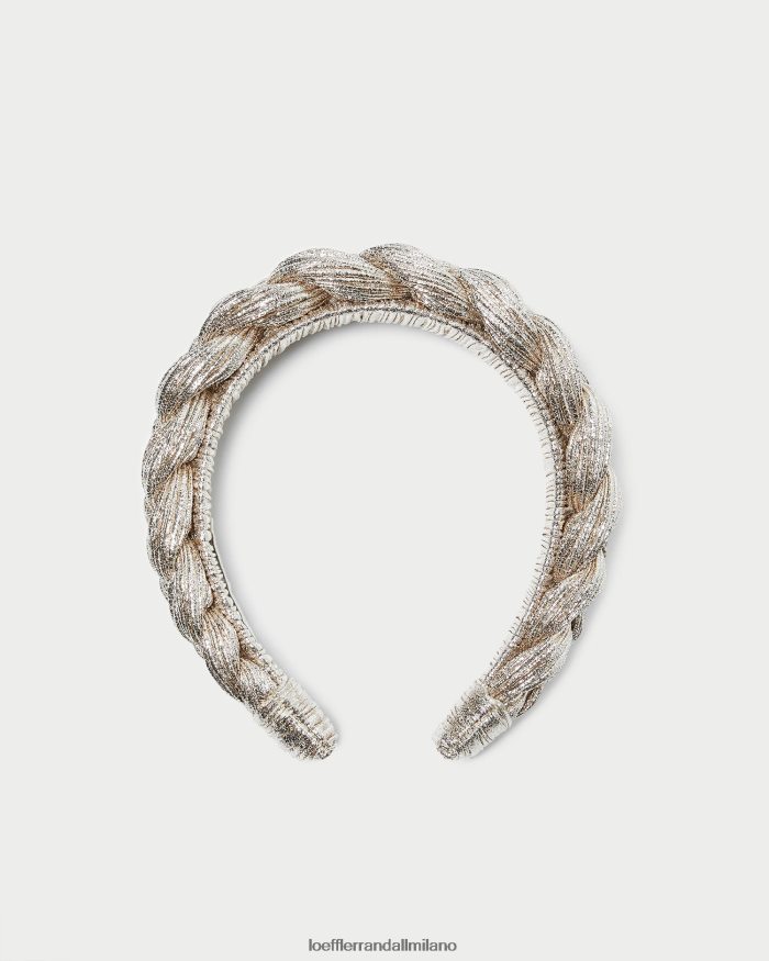 esso Loeffler Randall donne fascia intrecciata lilla Champagne T4022J164 Accessori