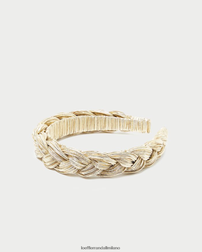 esso Loeffler Randall donne fascia intrecciata lilla oro T4022J139 Accessori