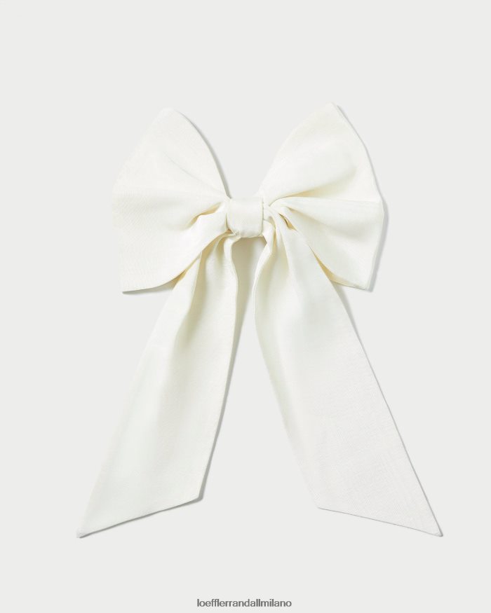 esso Loeffler Randall donne fiocco per capelli oversize di Cherie crema T4022J160 Accessori