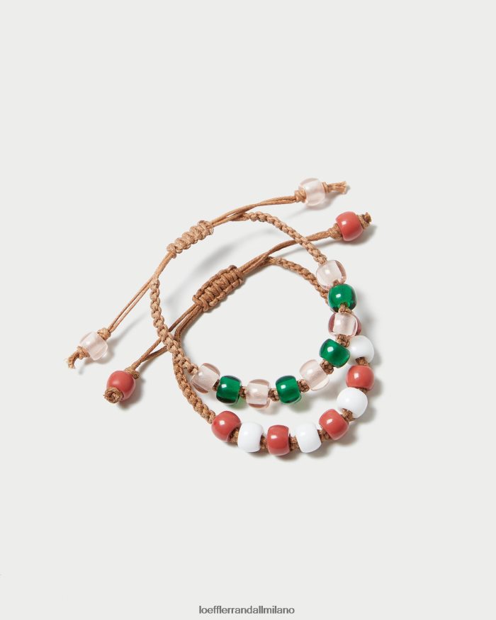 esso Loeffler Randall donne Set di braccialetti con perline zena rosa multi T4022J407 Accessori