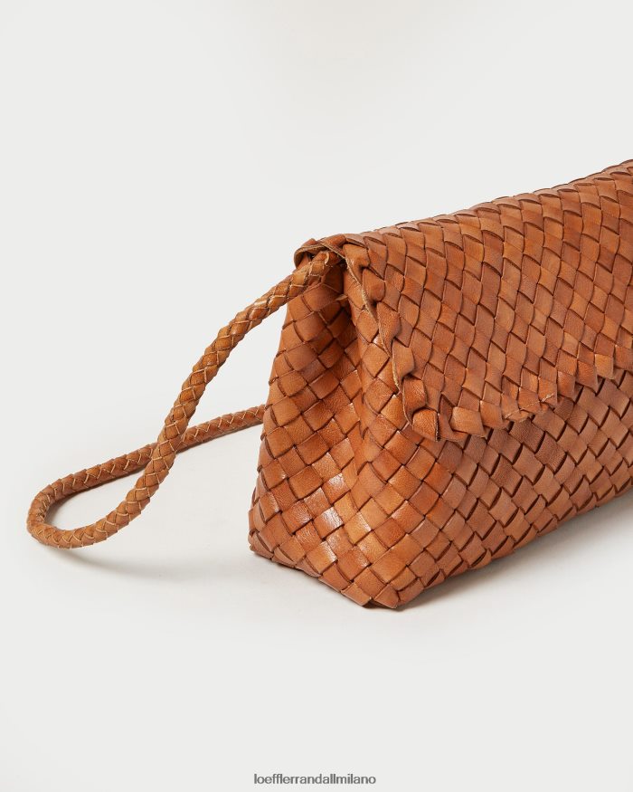 esso Loeffler Randall donne borsa a tracolla mabel marrone rivestire di legno T4022J401 borse