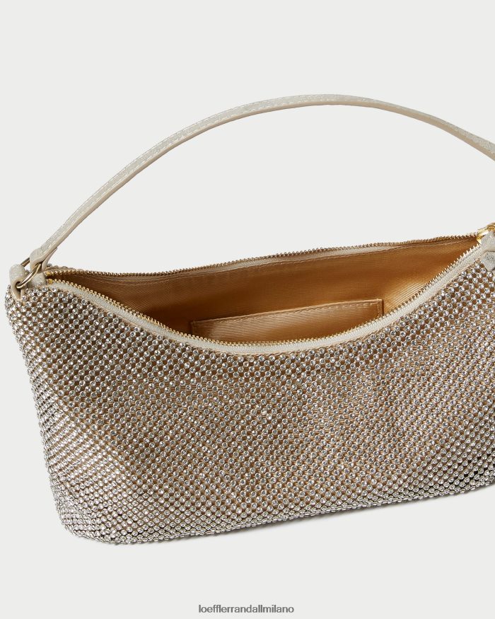 esso Loeffler Randall donne borsa baguette cam diamante oro T4022J399 borse
