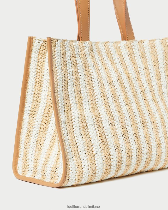esso Loeffler Randall donne Borsa Pia Natural all'uncinetto riga bianca/naturale T4022J323 borse