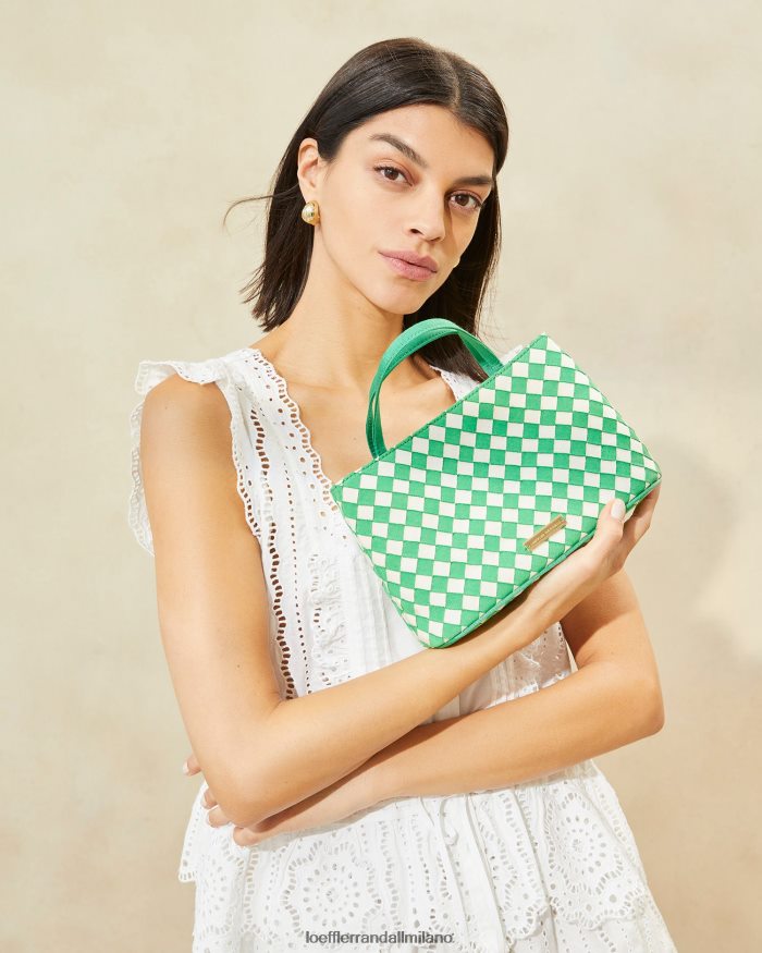 esso Loeffler Randall donne Mini borsa a forma di pesciolino verde/crema T4022J320 borse