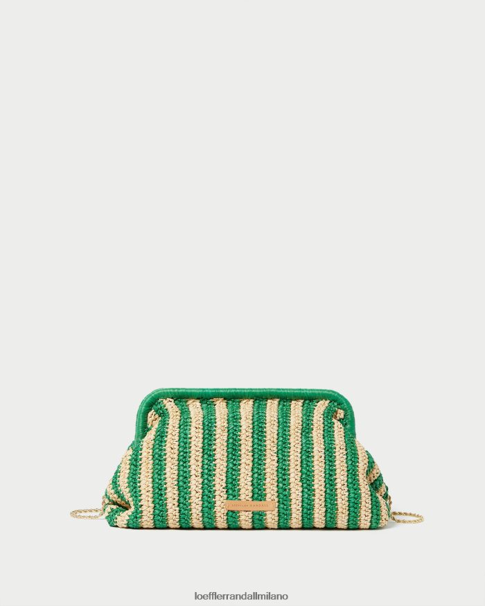 esso Loeffler Randall donne Frizione con telaio trudie riga naturale/verde T4022J391 borse
