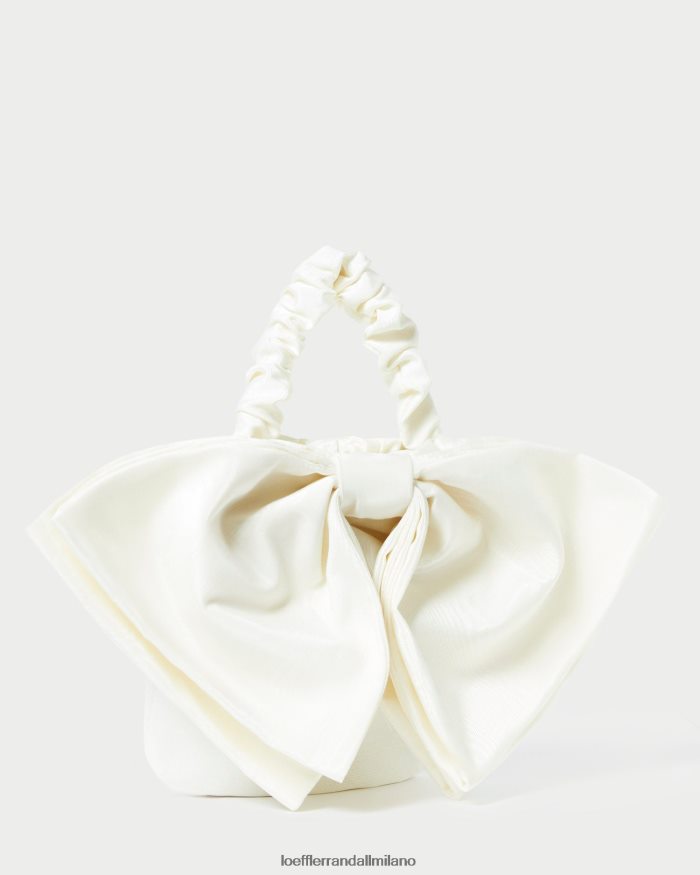 esso Loeffler Randall donne Mini pochette con fiocco Sierra crema T4022J396 borse