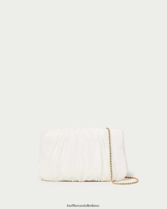 esso Loeffler Randall donne Pochette Brit piatta plissettata perla T4022J362 borse