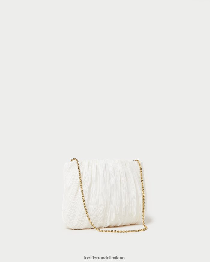 esso Loeffler Randall donne Pochette Brit piatta plissettata perla T4022J362 borse