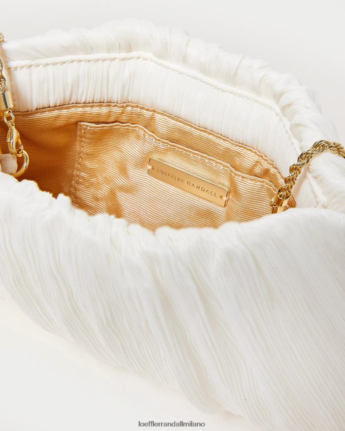esso Loeffler Randall donne Pochette Brit piatta plissettata perla T4022J362 borse