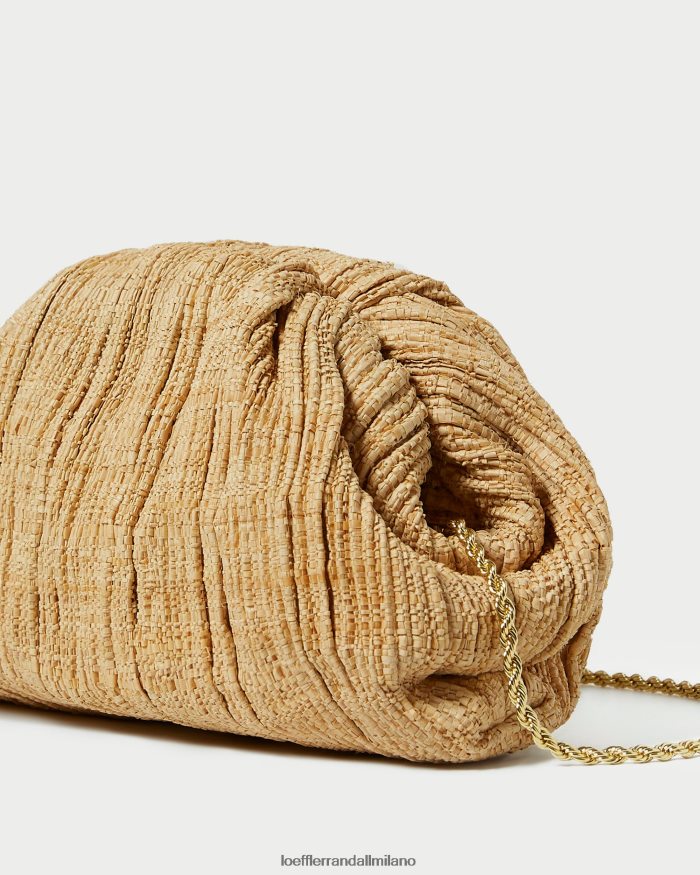 esso Loeffler Randall donne Pochette a cupola plissettata Bailey naturale T4022J367 borse