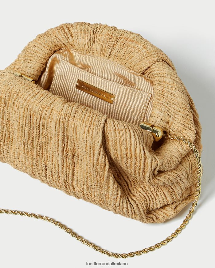 esso Loeffler Randall donne Pochette a cupola plissettata Bailey naturale T4022J367 borse