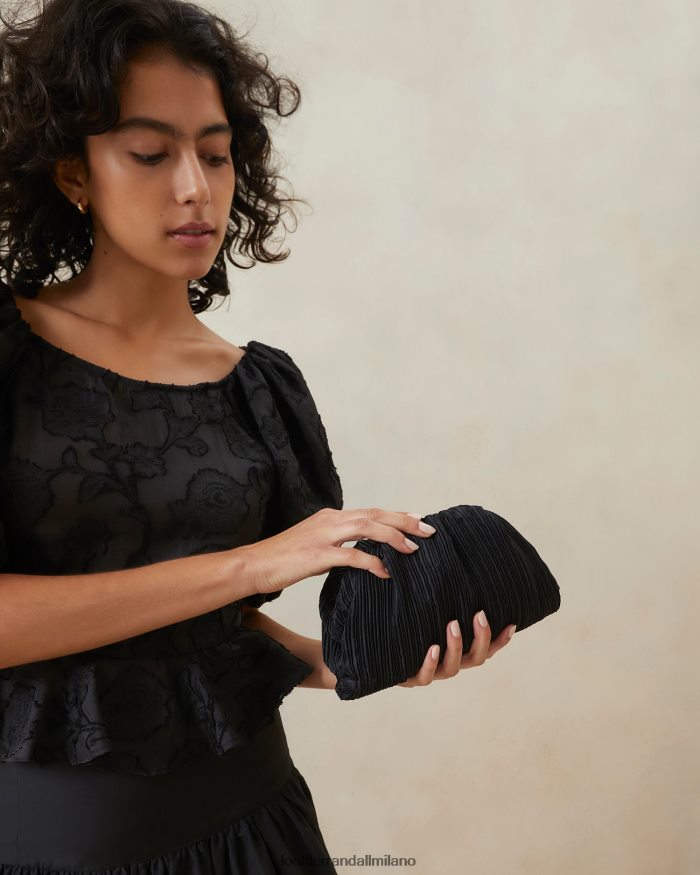 esso Loeffler Randall donne Pochette a cupola plissettata Bailey nero T4022J354 borse