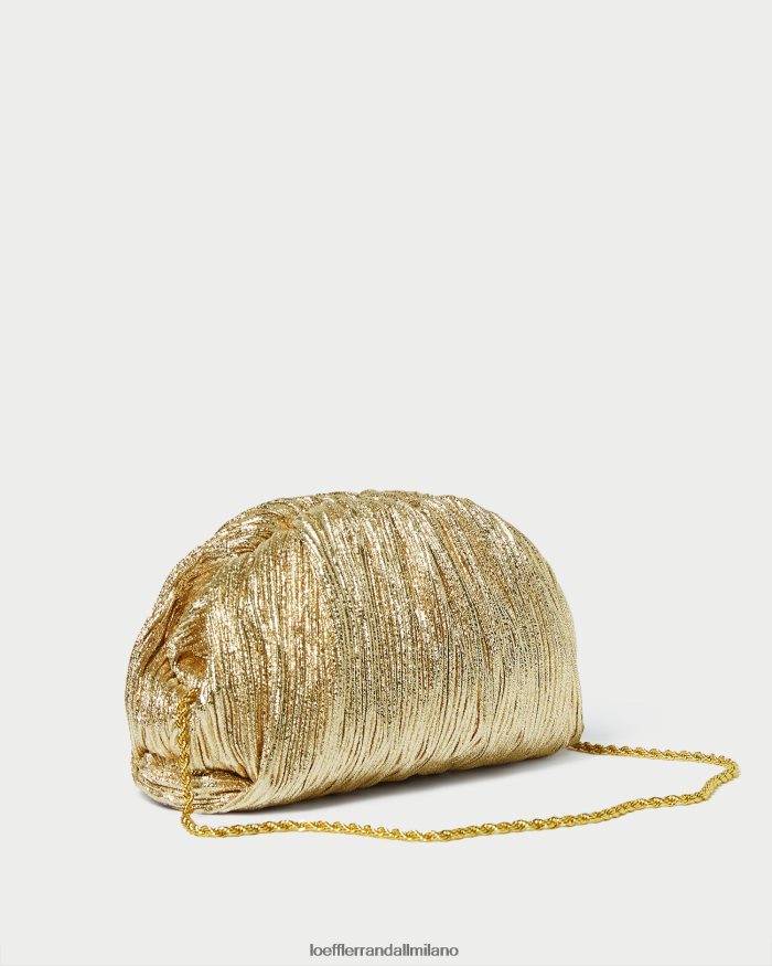 esso Loeffler Randall donne Pochette a cupola plissettata Bailey oro T4022J397 borse