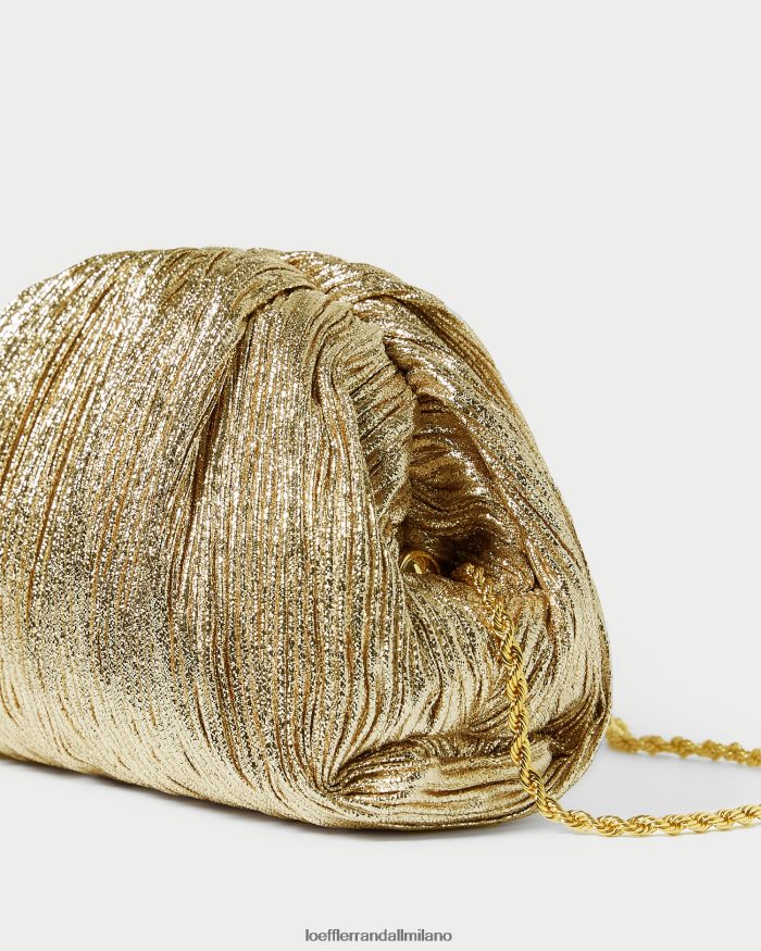 esso Loeffler Randall donne Pochette a cupola plissettata Bailey oro T4022J397 borse