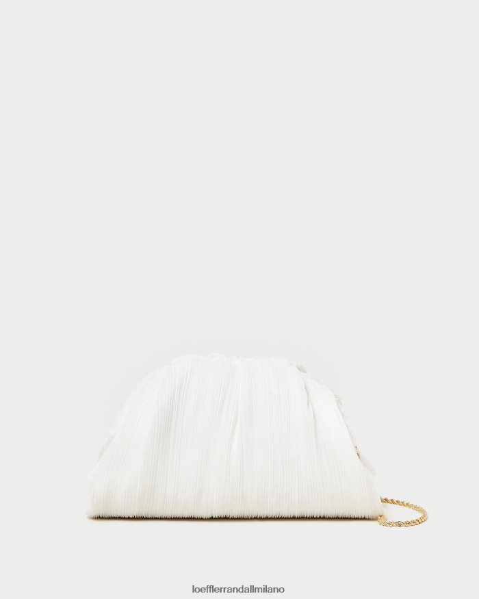 esso Loeffler Randall donne Pochette a cupola plissettata Bailey perla T4022J360 borse