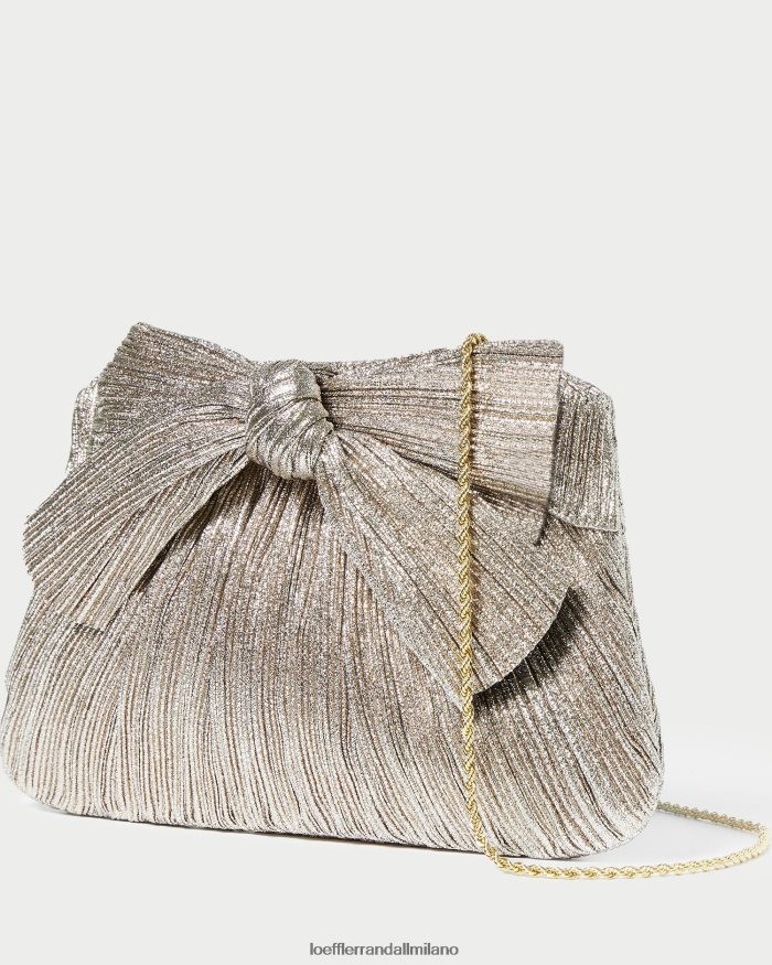 esso Loeffler Randall donne Pochette con fiocco Rayne Champagne T4022J394 borse