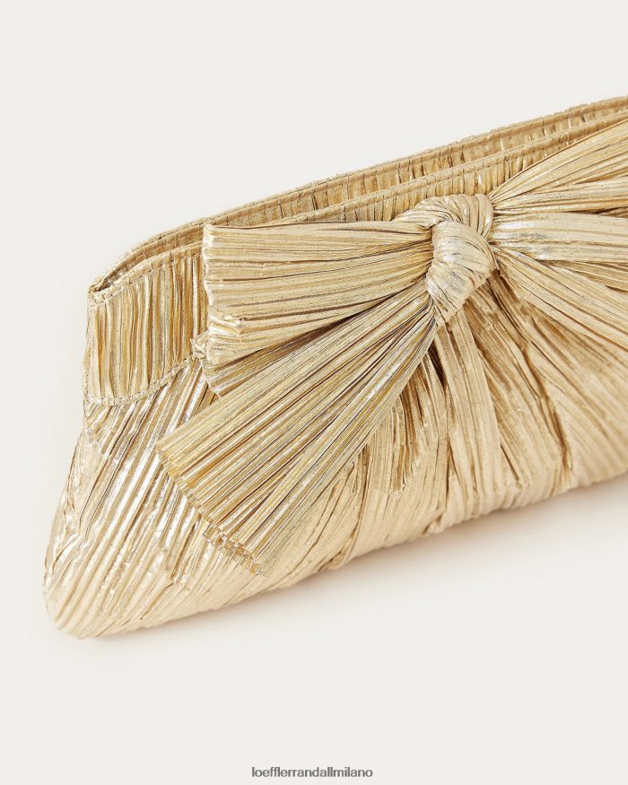 esso Loeffler Randall donne Pochette con fiocco Rayne oro T4022J333 borse