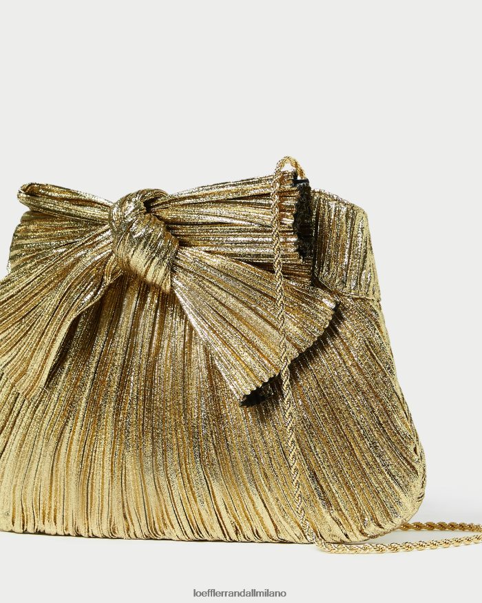 esso Loeffler Randall donne Pochette con fiocco Rayne oro T4022J384 borse