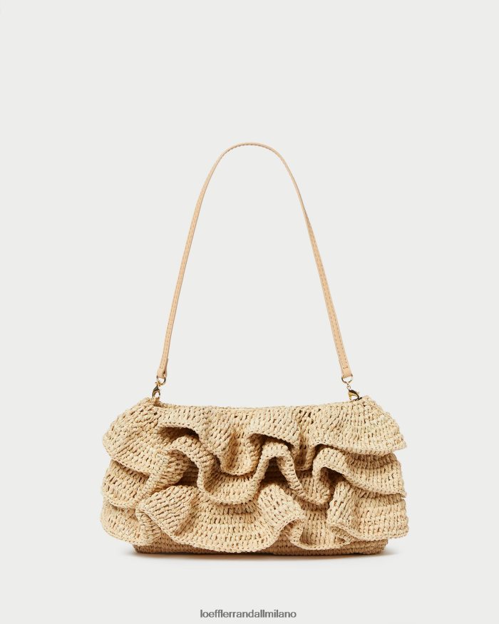 esso Loeffler Randall donne Pochette con volant Odette naturale T4022J375 borse