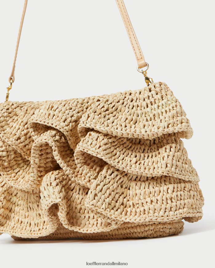 esso Loeffler Randall donne Pochette con volant Odette naturale T4022J375 borse