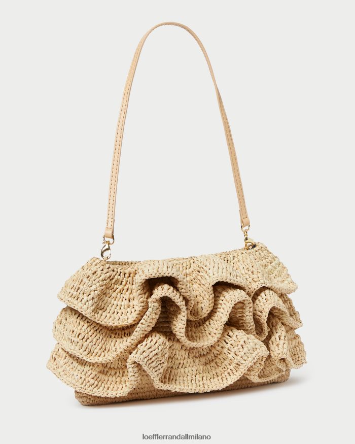 esso Loeffler Randall donne Pochette con volant Odette naturale T4022J375 borse