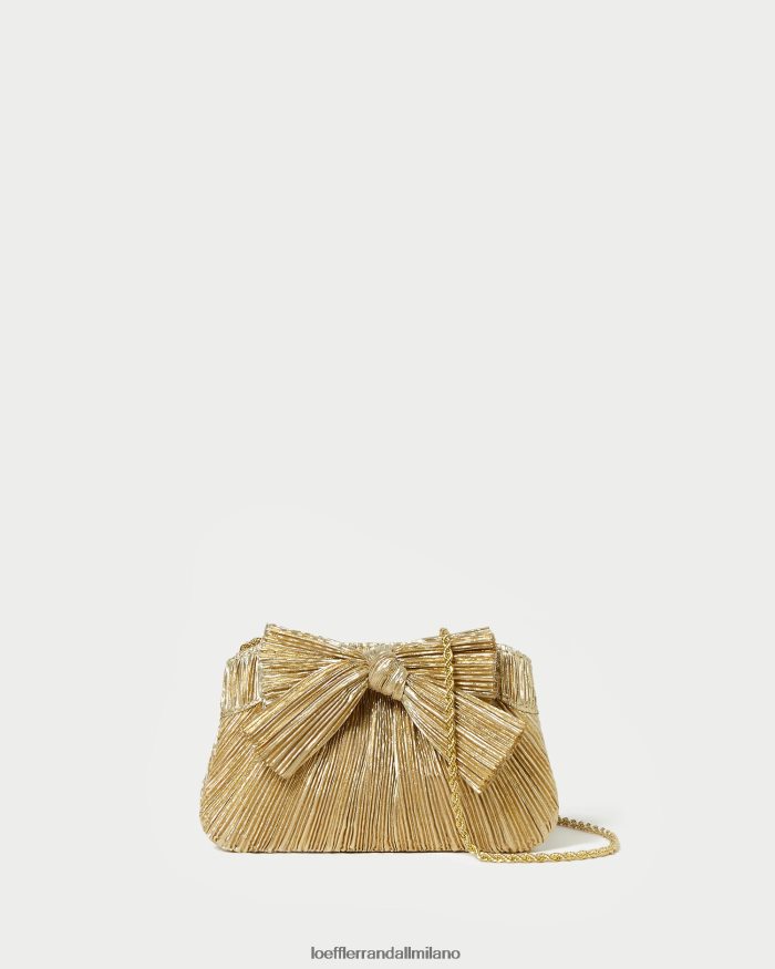 esso Loeffler Randall donne mini pochette con fiocco rochelle oro T4022J365 borse