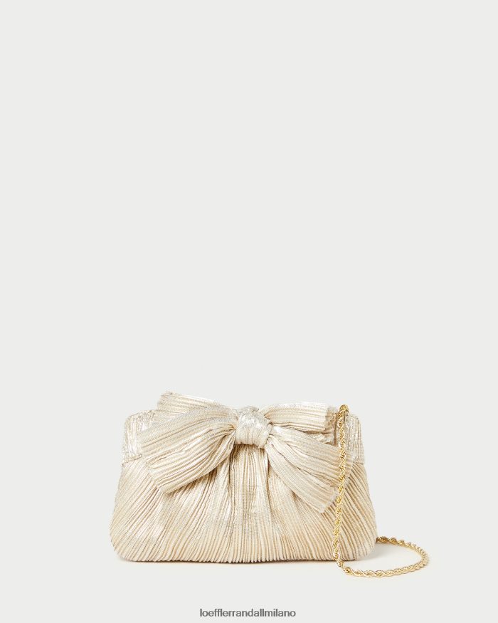 esso Loeffler Randall donne mini pochette con fiocco rochelle platino T4022J342 borse