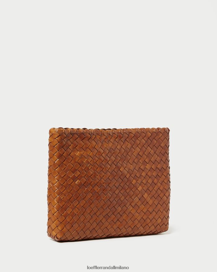 esso Loeffler Randall donne pochette marissa in tessuto piatto rivestire di legno T4022J353 borse