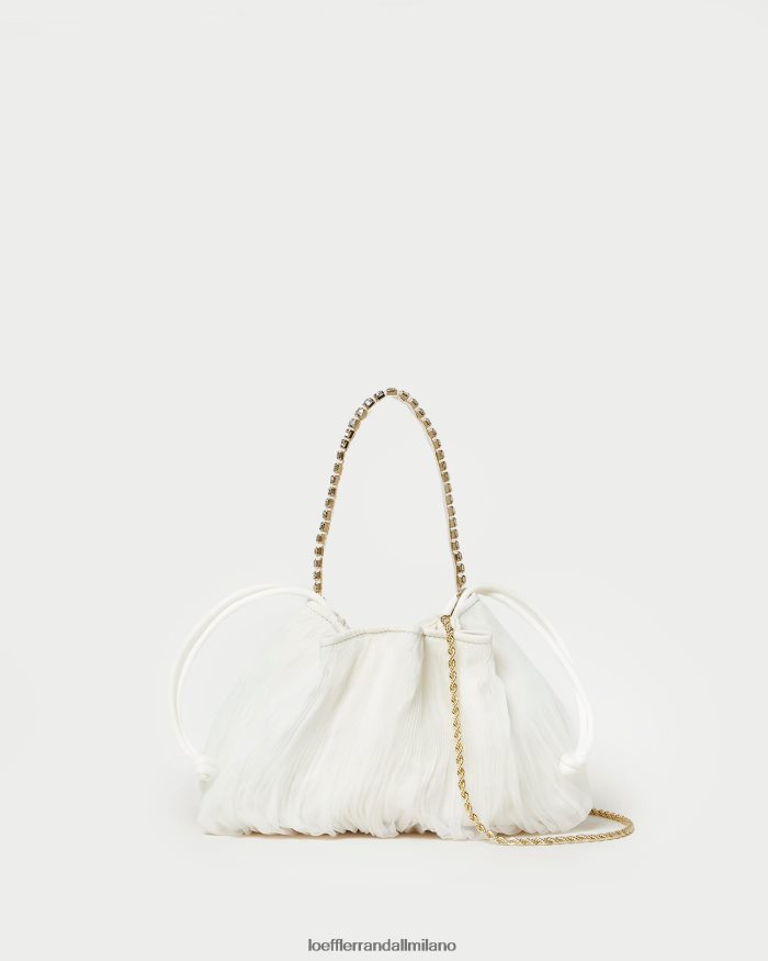 esso Loeffler Randall donne sacchetto plissettato layne con strass perla T4022J371 borse