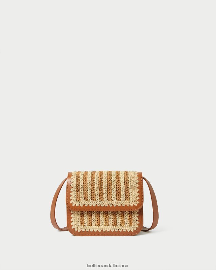 esso Loeffler Randall donne tracolla Kenton all'uncinetto naturale/marrone/cognac T4022J328 borse