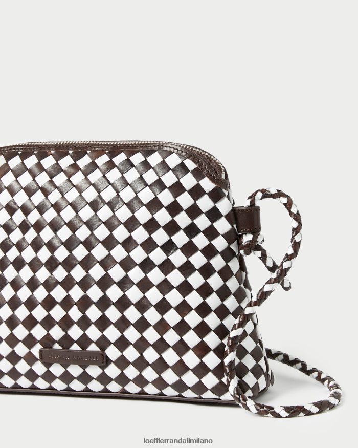 esso Loeffler Randall donne tracolla in tessuto Mallory cioccolato/bianco T4022J332 borse