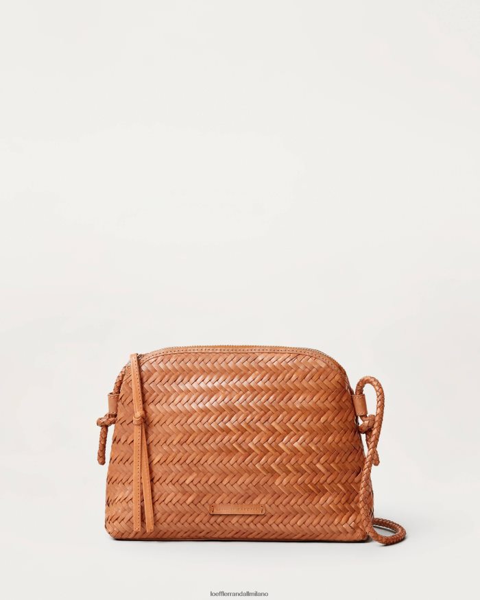 esso Loeffler Randall donne tracolla in tessuto marrone Mallory rivestire di legno T4022J324 borse