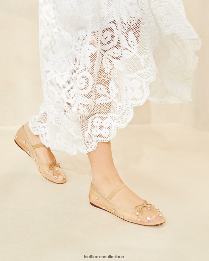 esso Loeffler Randall donne Ballerina leonie caramello/trasparente T4022J299 scarpe