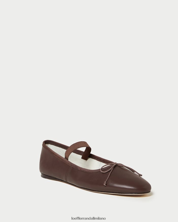 esso Loeffler Randall donne Ballerina leonie pelle di cioccolato T4022J296 scarpe
