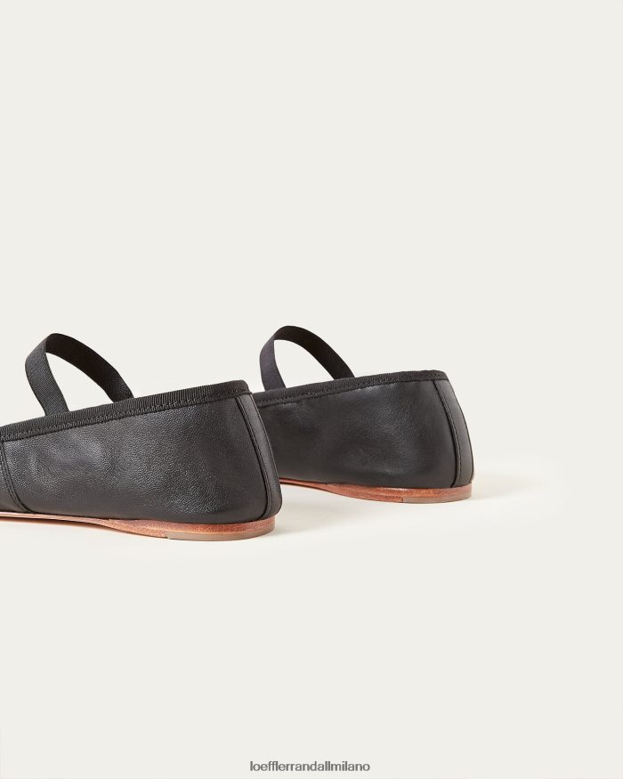 esso Loeffler Randall donne Ballerina leonie pelle nera T4022J293 scarpe