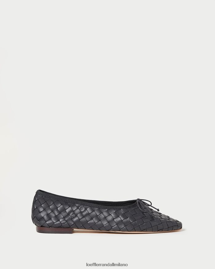 esso Loeffler Randall donne ballerine in tessuto landry nero T4022J306 scarpe