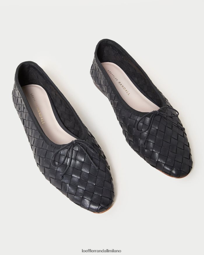 esso Loeffler Randall donne ballerine in tessuto landry nero T4022J306 scarpe