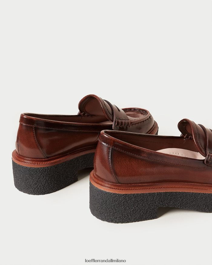 esso Loeffler Randall donne mocassino con plateau rikki marrone T4022J312 scarpe