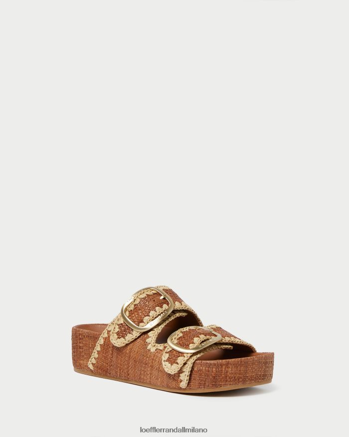 esso Loeffler Randall donne Theo sandalo con plantare marrone cuona/naturale T4022J121 scarpe