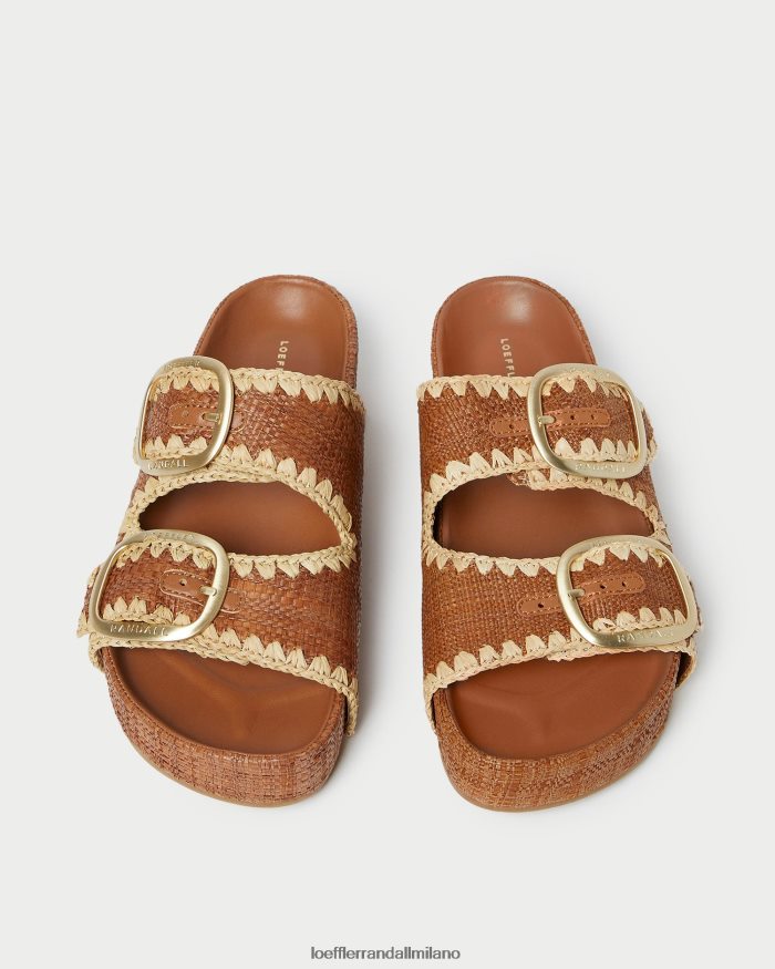 esso Loeffler Randall donne Theo sandalo con plantare marrone cuona/naturale T4022J121 scarpe