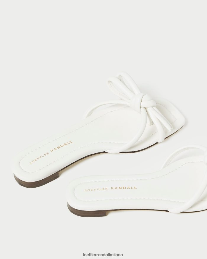 esso Loeffler Randall donne sandalo con fiocco Hadley bianco T4022J123 scarpe