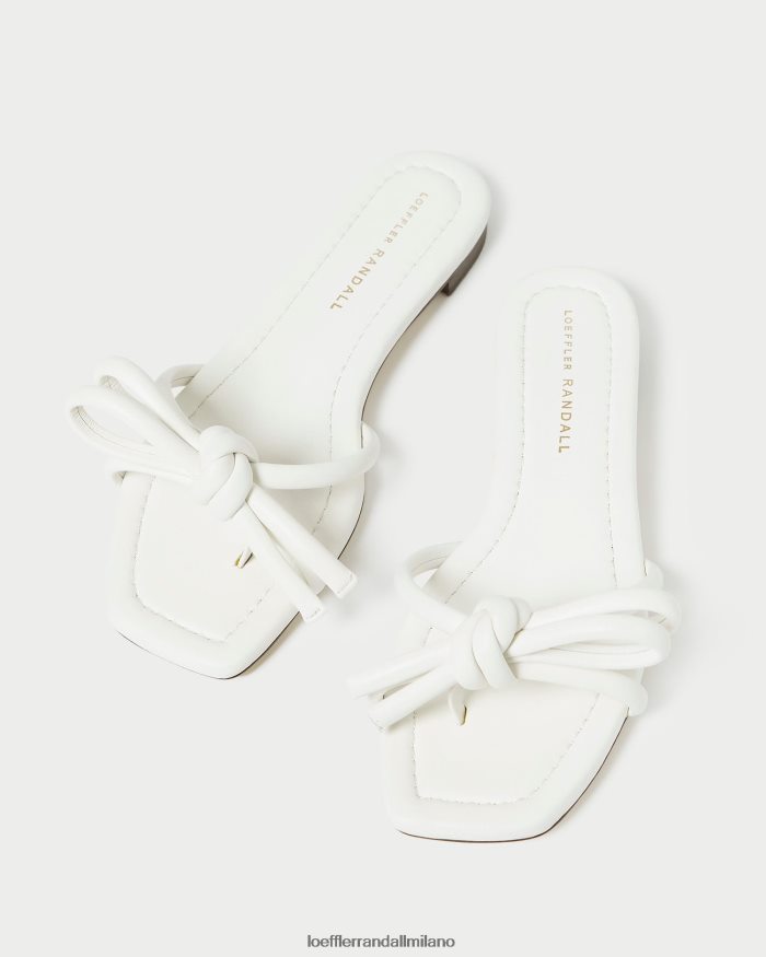 esso Loeffler Randall donne sandalo con fiocco Hadley bianco T4022J123 scarpe