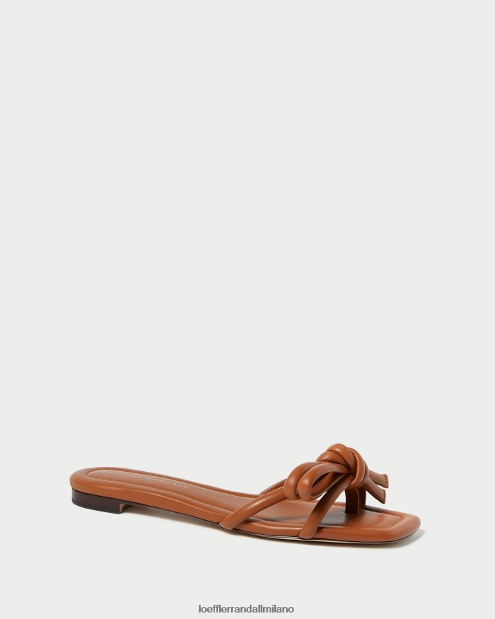 esso Loeffler Randall donne sandalo con fiocco marrone Hadley rivestire di legno T4022J119 scarpe