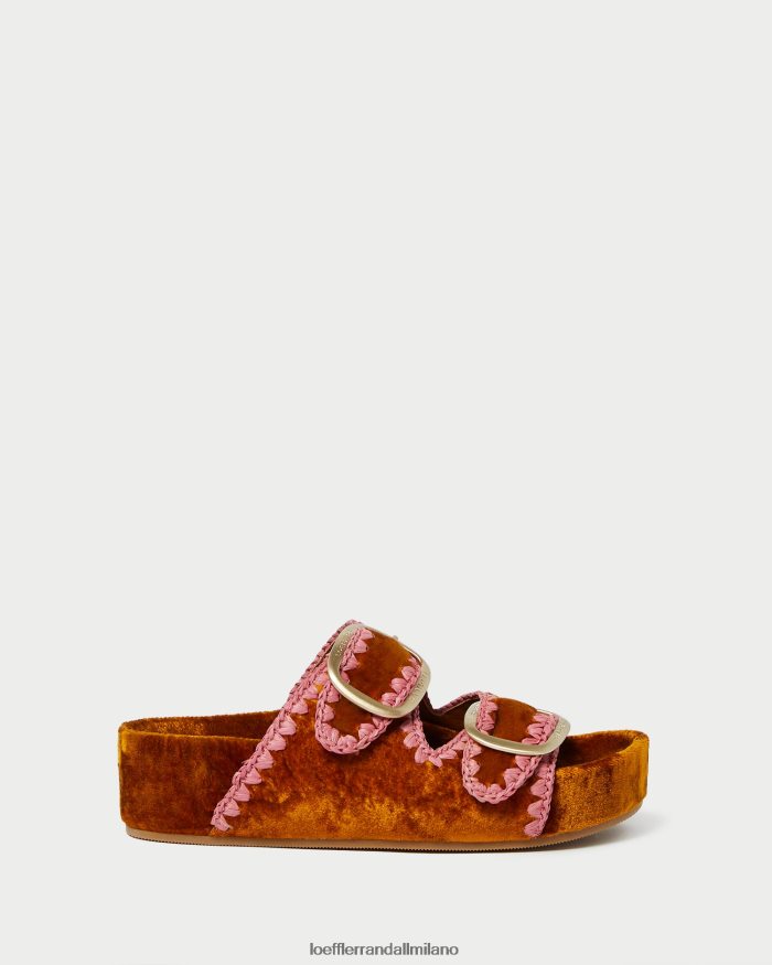 esso Loeffler Randall donne sandalo con plantare theo ocra/cipria T4022J126 scarpe