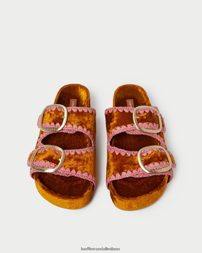 esso Loeffler Randall donne sandalo con plantare theo ocra/cipria T4022J126 scarpe
