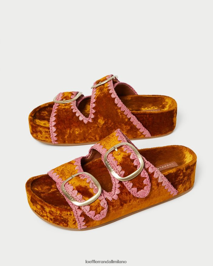 esso Loeffler Randall donne sandalo con plantare theo ocra/cipria T4022J126 scarpe