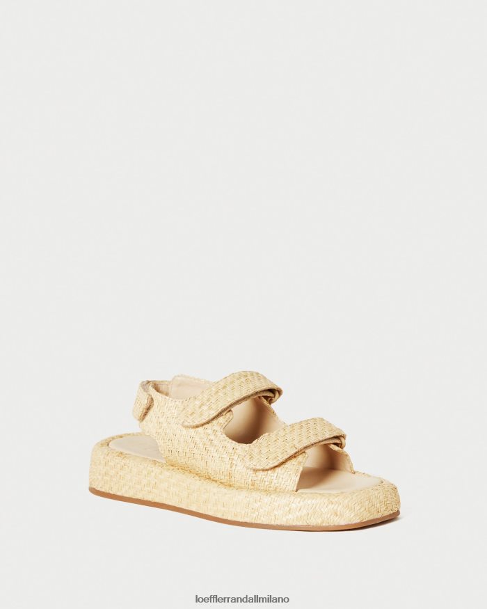 esso Loeffler Randall donne sandalo con plateau in rafia Blaise naturale T4022J101 scarpe