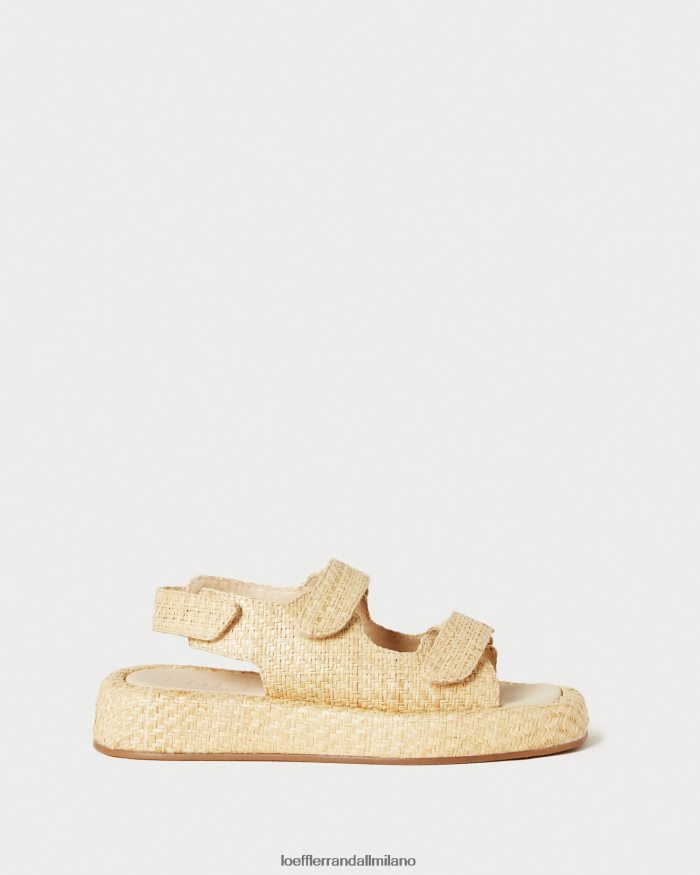 esso Loeffler Randall donne sandalo con plateau in rafia Blaise naturale T4022J101 scarpe